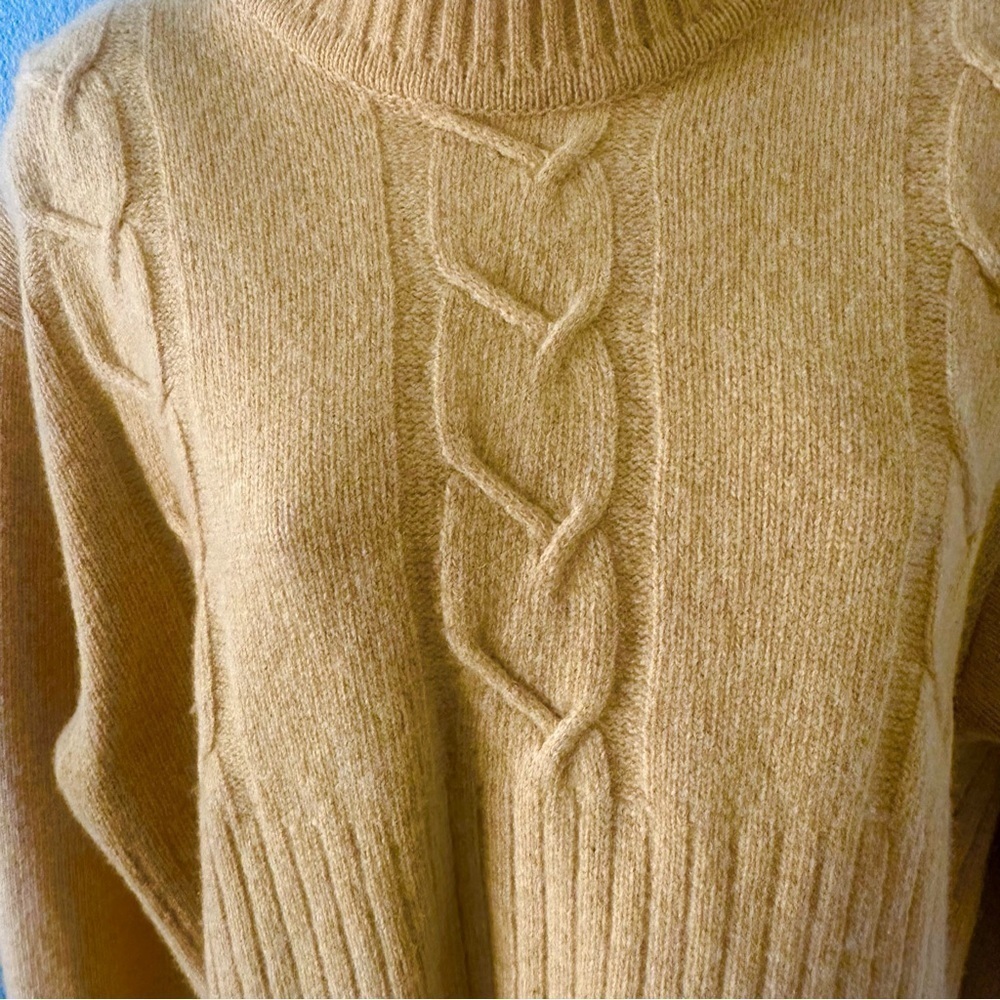 Marcel Clair Lambswool Cable Knit Sweater M Yellow Vintage Germany - Picture 4 of 12